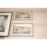 Ken Duxbury; two watercolours studies depicting Or