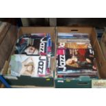 Two boxes containing Jazz magazines