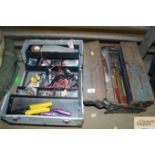 A cantilever tool box and contents of various hand