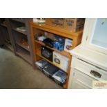 An oak open fronted bookcase