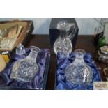 Two Stuart crystal decanters together with a Stuar