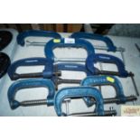 Nine G clamps