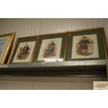 Three prints depicting Scotsmen