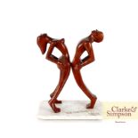 A. Barnett, May 1999, carved hardwood erotic figur