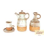 13 pieces of St. Keynes Liskeard Pottery teaware