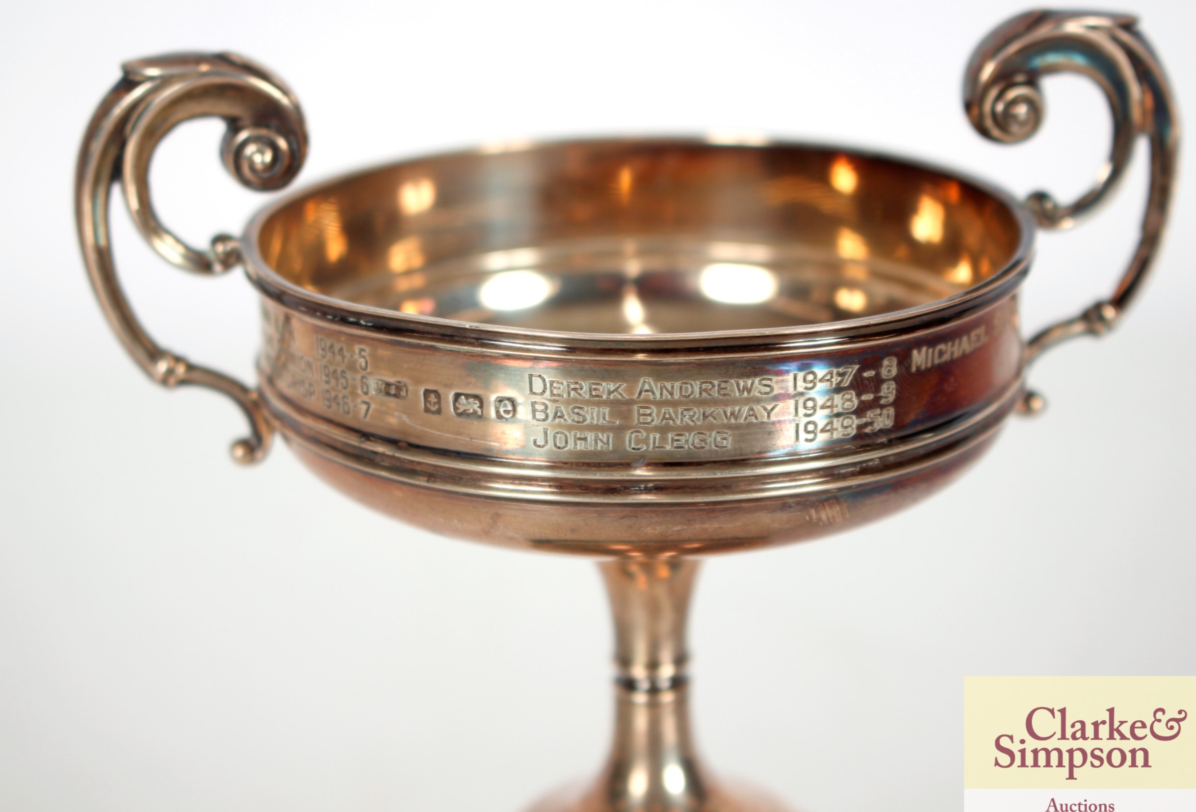 A small silver twin handled trophy cup, bearing pr - Image 3 of 3