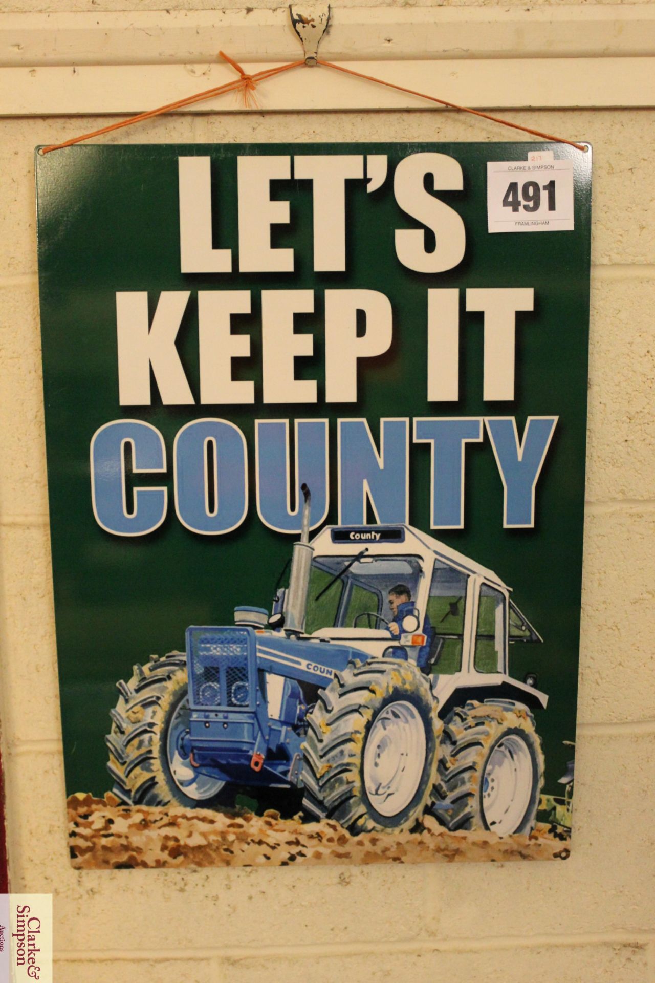 County Tractor metal sign. V