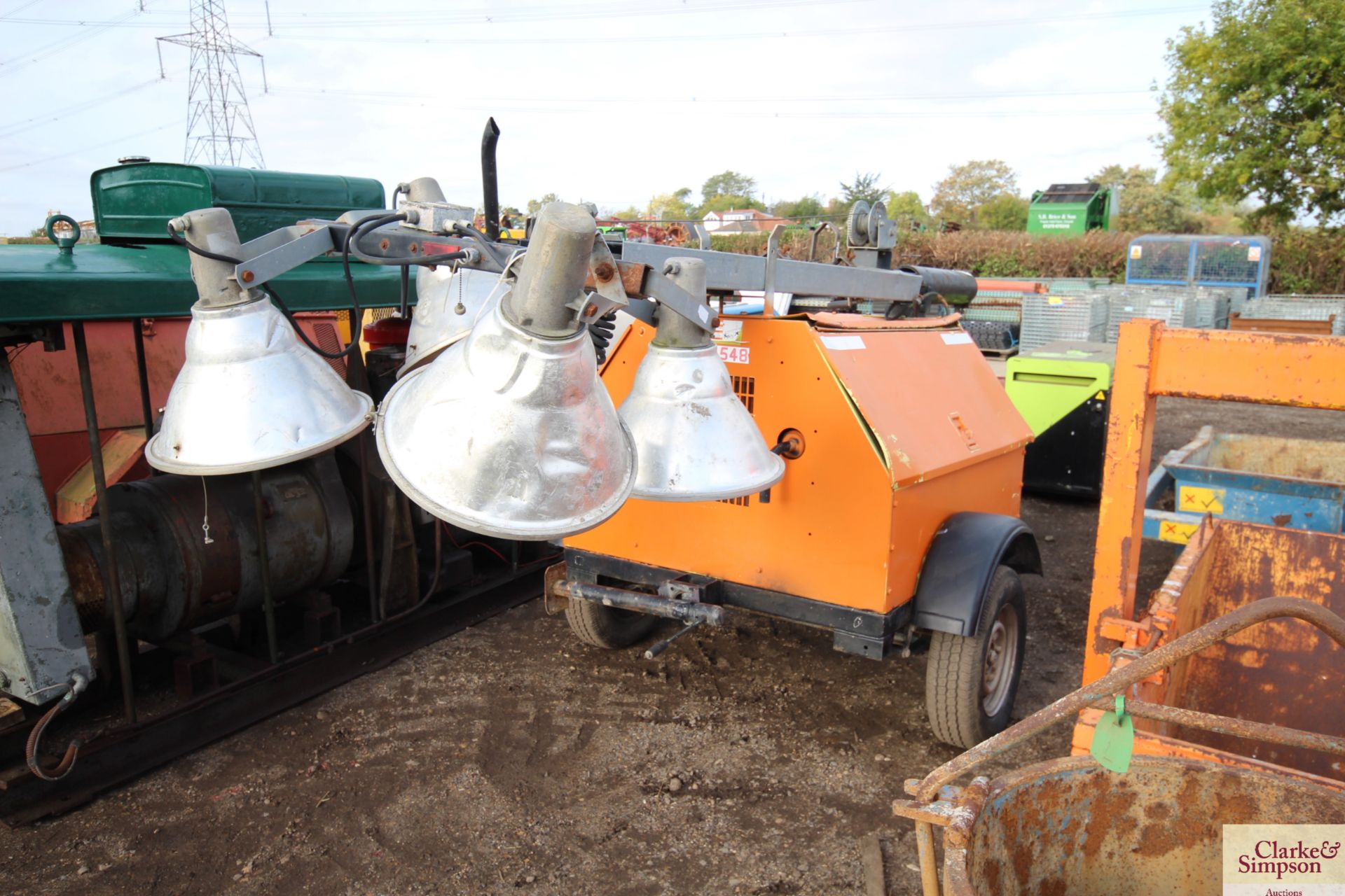 Mobile lighting tower. With 4cyl Kubota engine. - Image 2 of 18