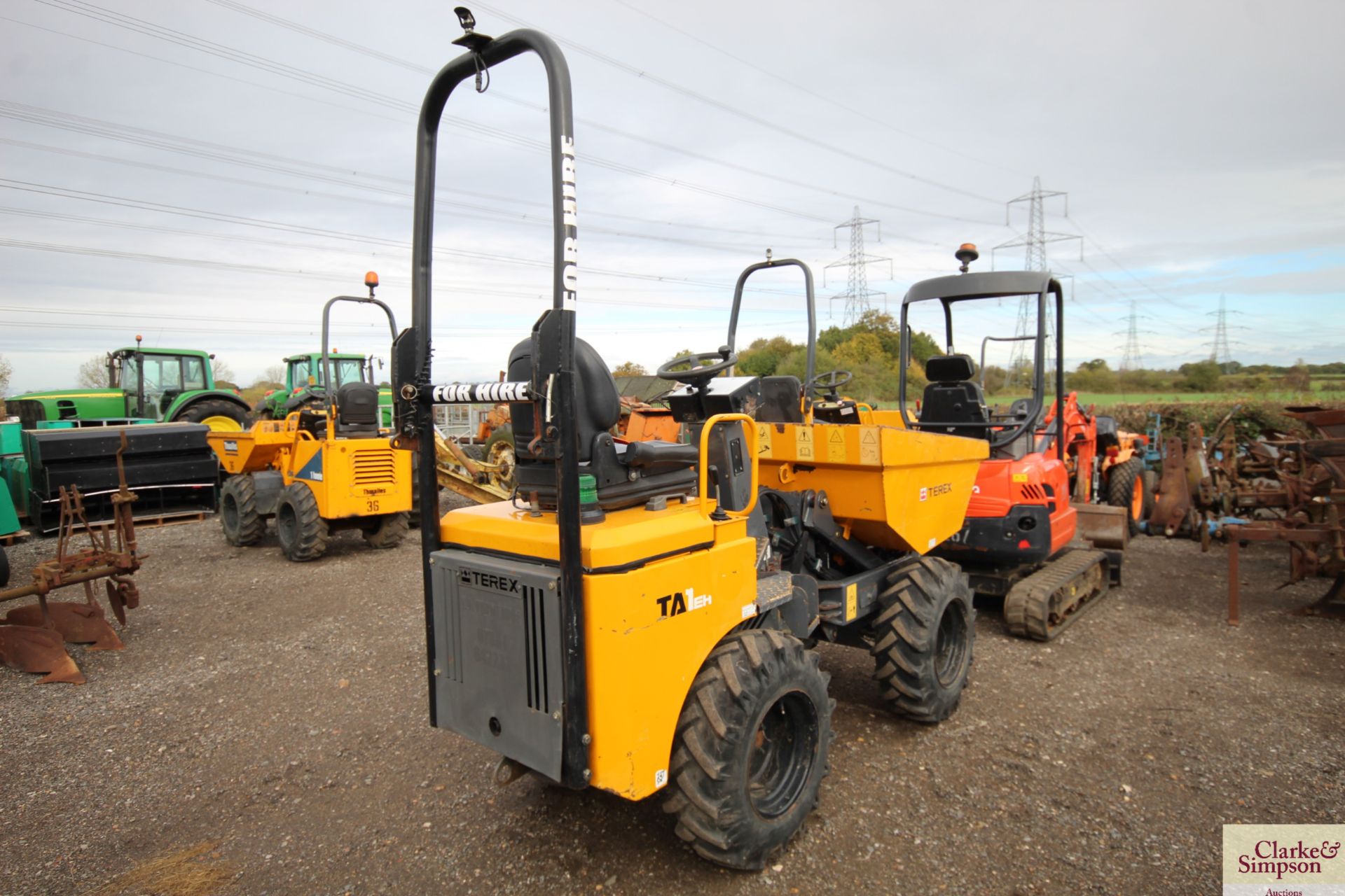 Terex TA1 EH 1T hydrostatic 4WD skip loading dumper. 2015. 1,128 hours. Serial number - Image 3 of 25