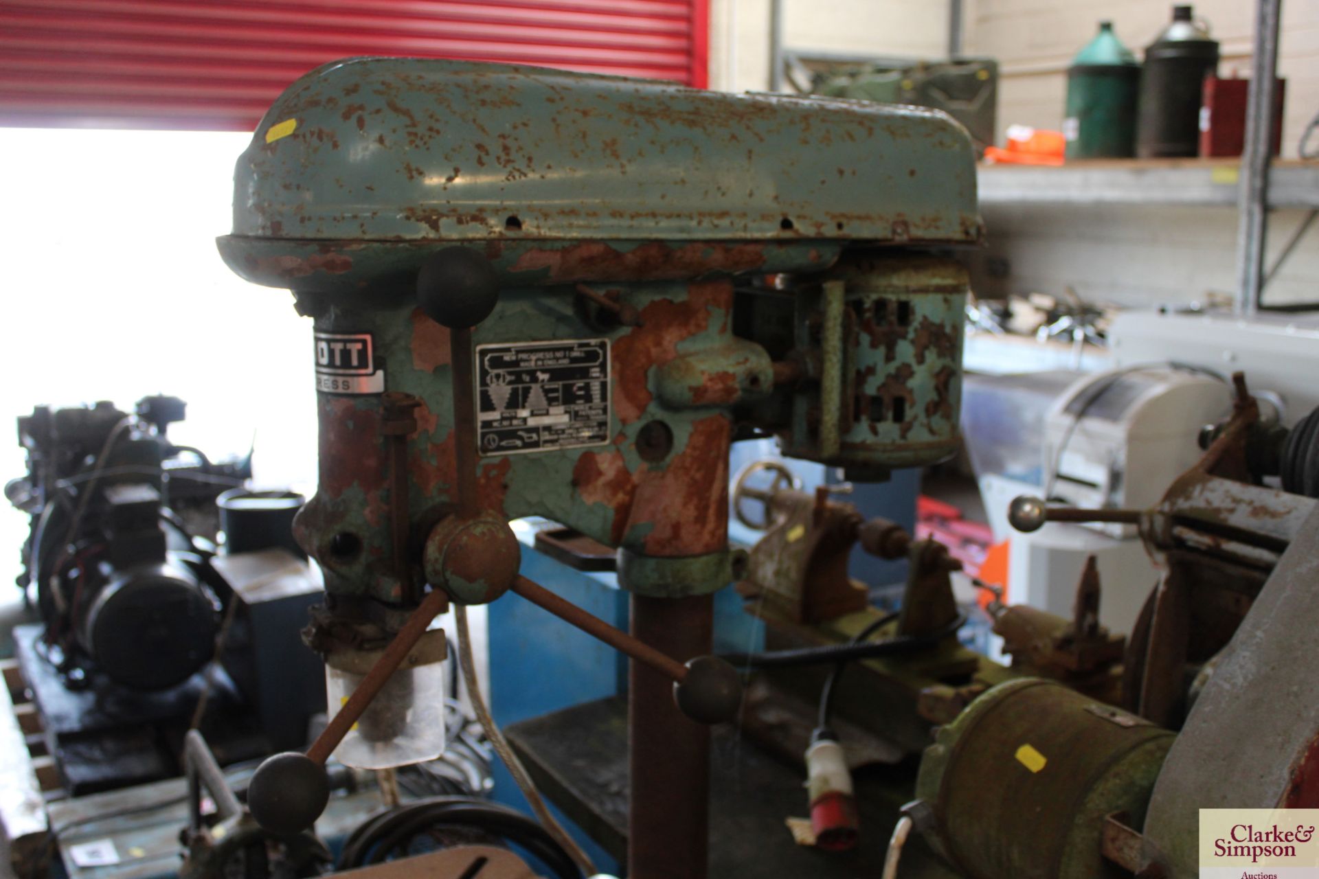 Elliot Progress 3ph floor standing pillar drill. - Image 5 of 8