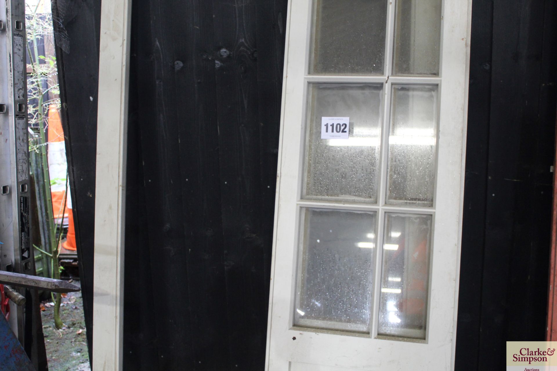 Part glazed door panels and a door frame. V - Image 3 of 4