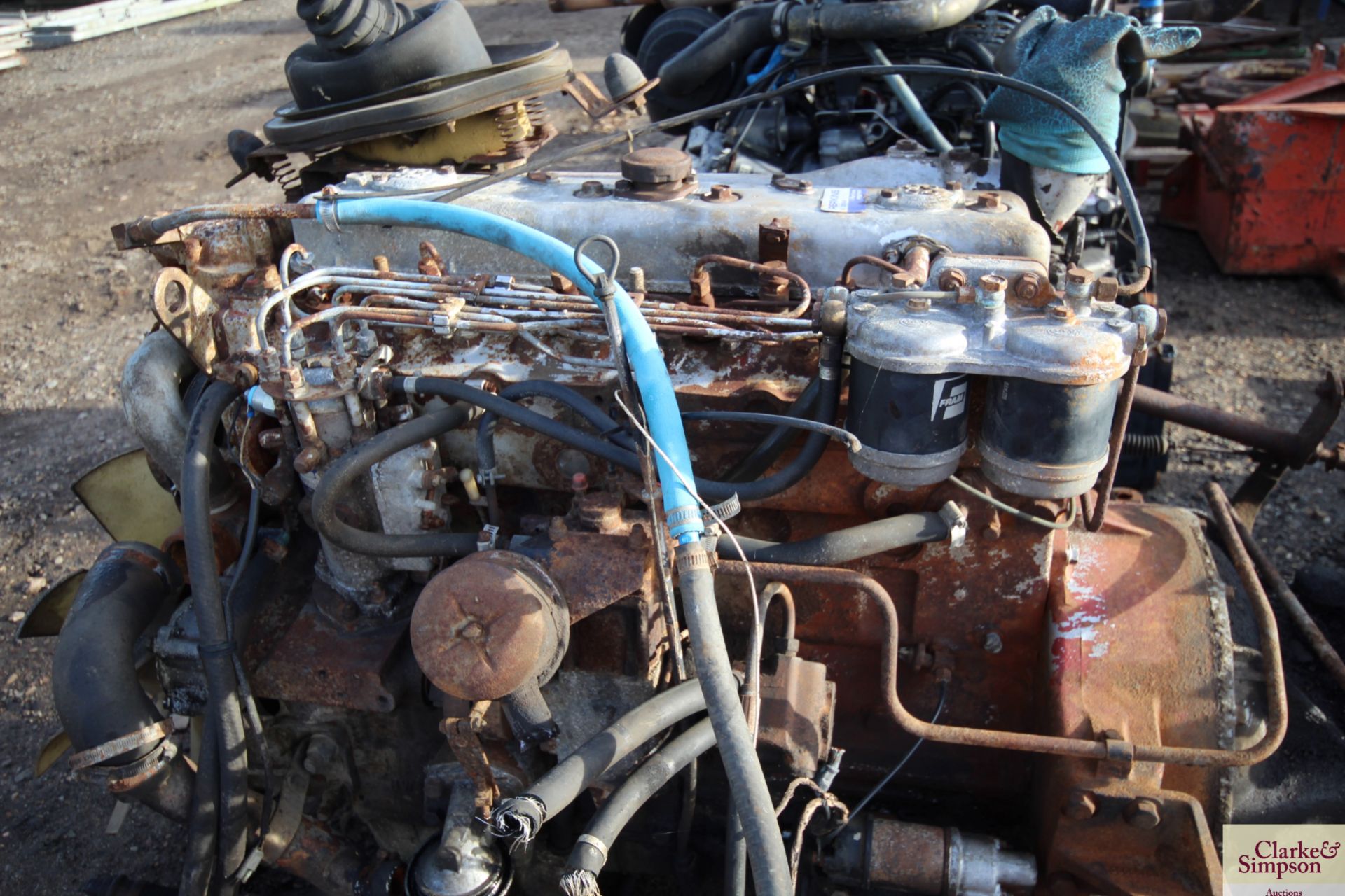 Perkins dot4 6cyl engine and gearbox. V - Image 8 of 9