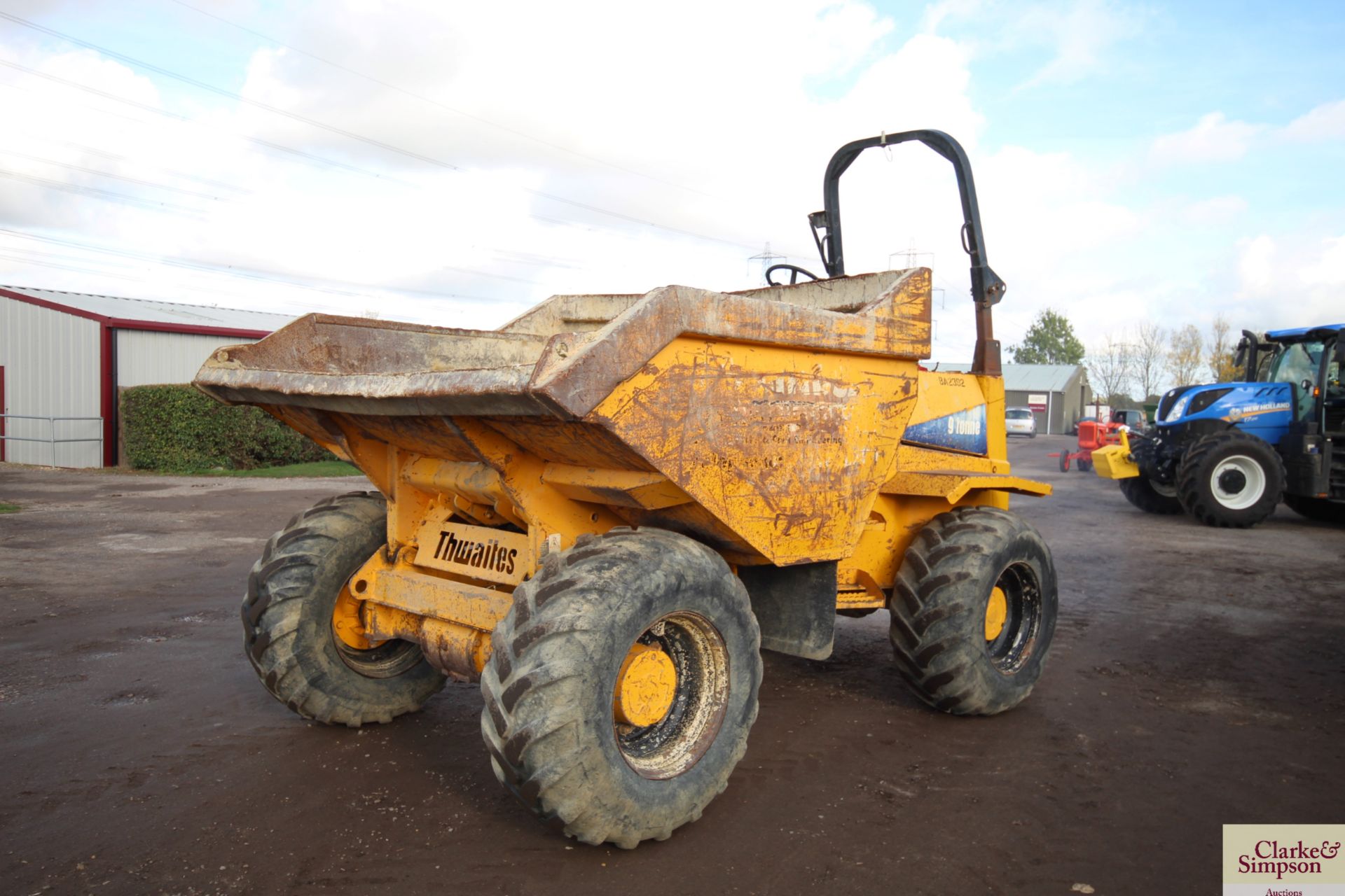 Thwaites 9T 4WD dumper. 2002. 500/60-22.5 wheels and tyres. Perkins engine. Vendor reports dumper