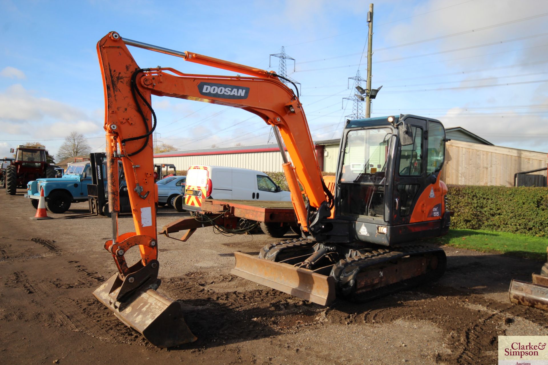 Doosan DX55E 5.5T excavator. 2011. 5,045 hours. Serial number 50461. With new rubber tracks 50 hours