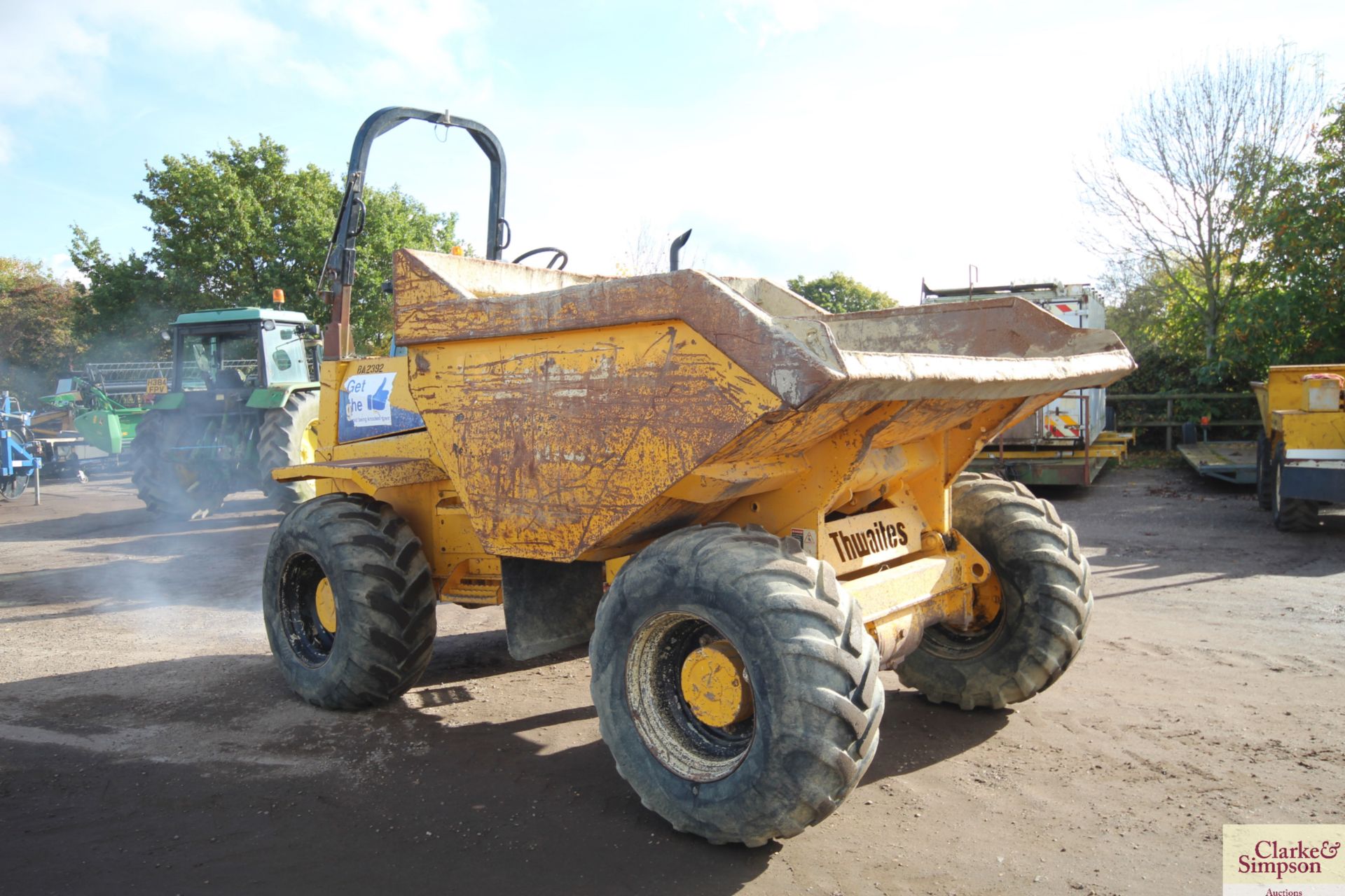 Thwaites 9T 4WD dumper. 2002. 500/60-22.5 wheels and tyres. Perkins engine. Vendor reports dumper - Image 7 of 38