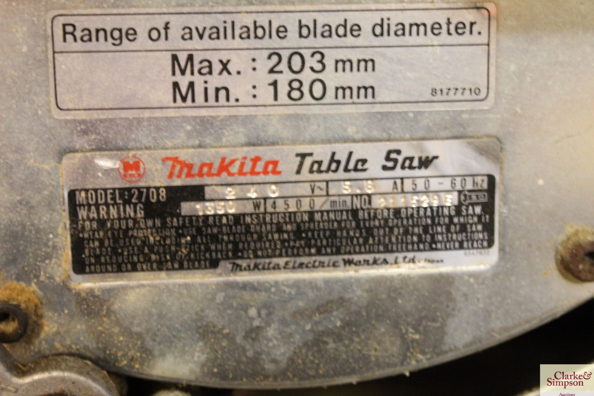 Makita 240v table circular saw. V - Image 4 of 4