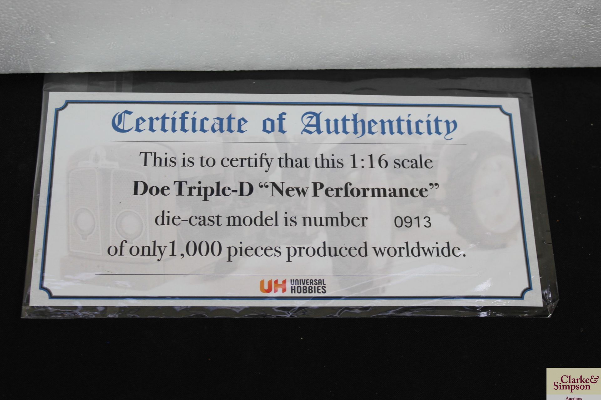 UH Doe Tripe D Tractor Limited Ed with Cert 1/16. V - Image 4 of 4