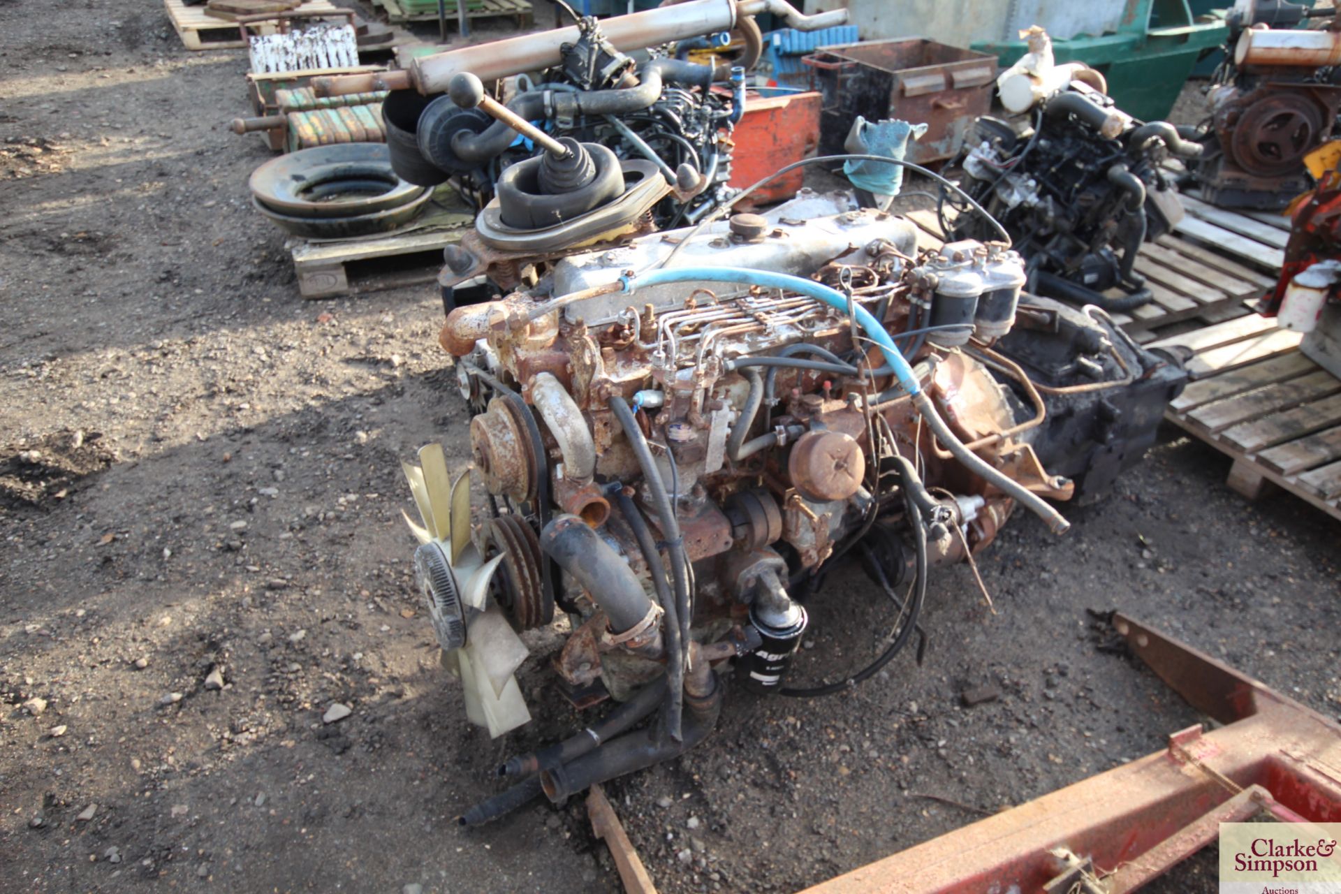 Perkins dot4 6cyl engine and gearbox. V - Image 2 of 9