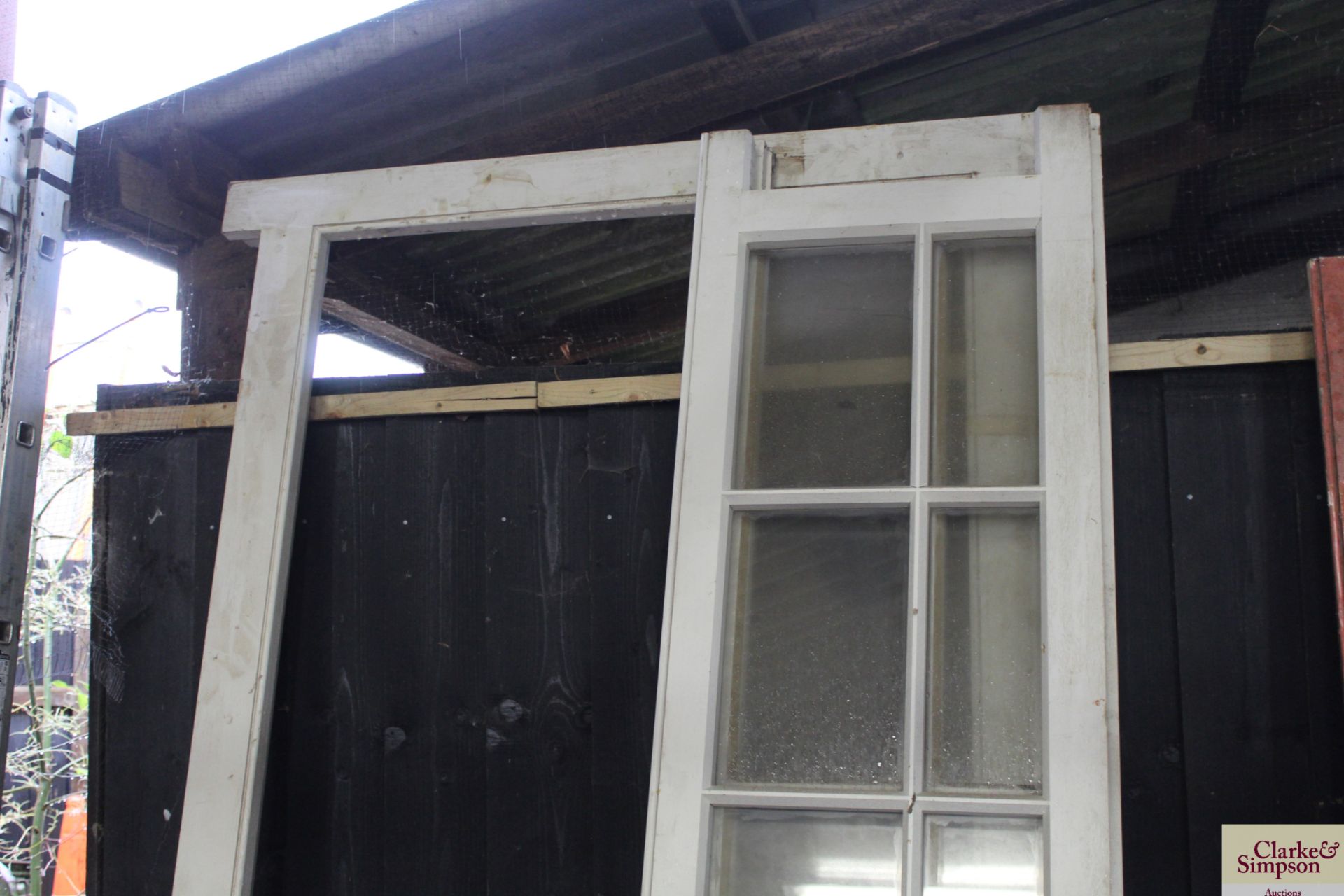 Part glazed door panels and a door frame. V - Image 2 of 4