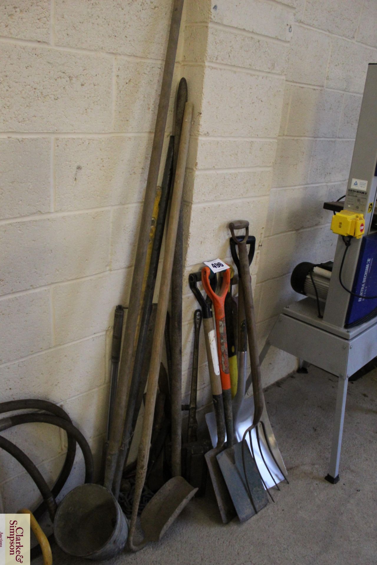 Quantity of long handled tools etc. For sale due t