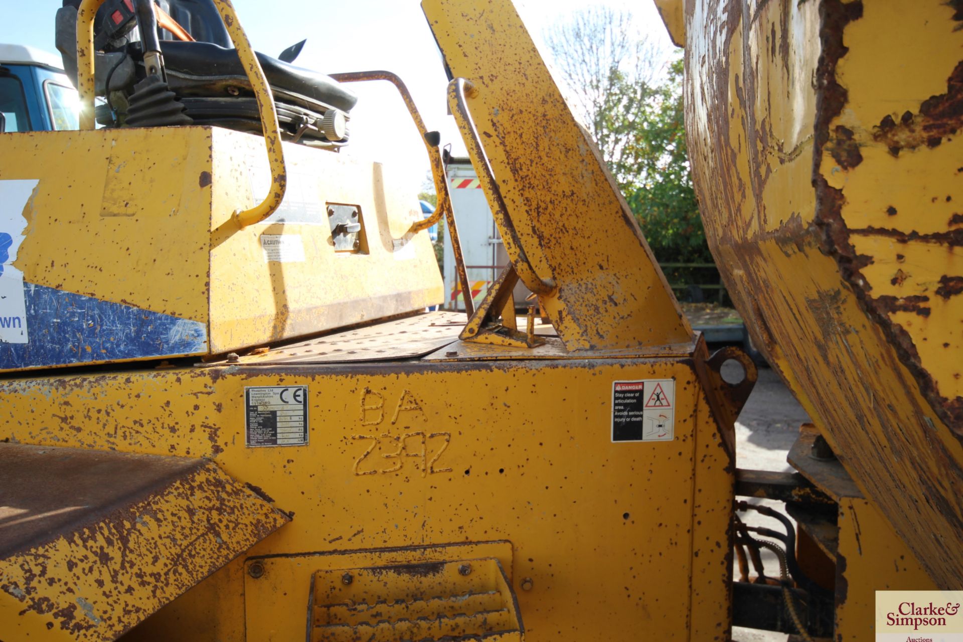 Thwaites 9T 4WD dumper. 2002. 500/60-22.5 wheels and tyres. Perkins engine. Vendor reports dumper - Image 23 of 38