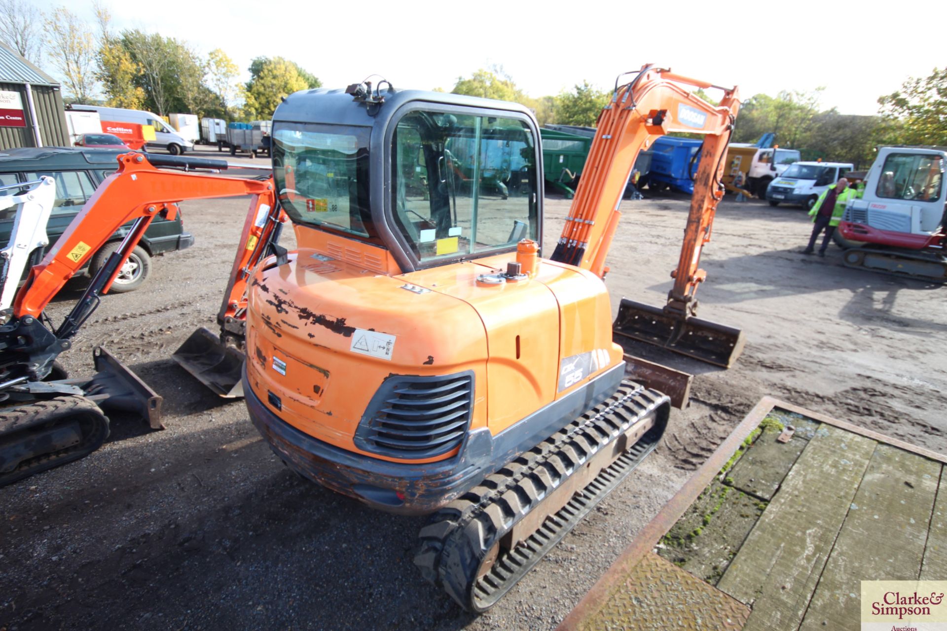 Doosan DX55E 5.5T excavator. 2011. 5,045 hours. Serial number 50461. With new rubber tracks 50 hours - Image 3 of 68