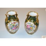 A pair of Copeland Spode floral decorated vases