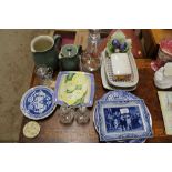 A quantity of blue and white china to include Cope