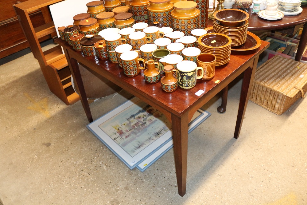 A rectangular mahogany side table