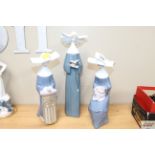 Three Lladro figures in the form of nuns