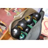 A bag containing various bowling woods