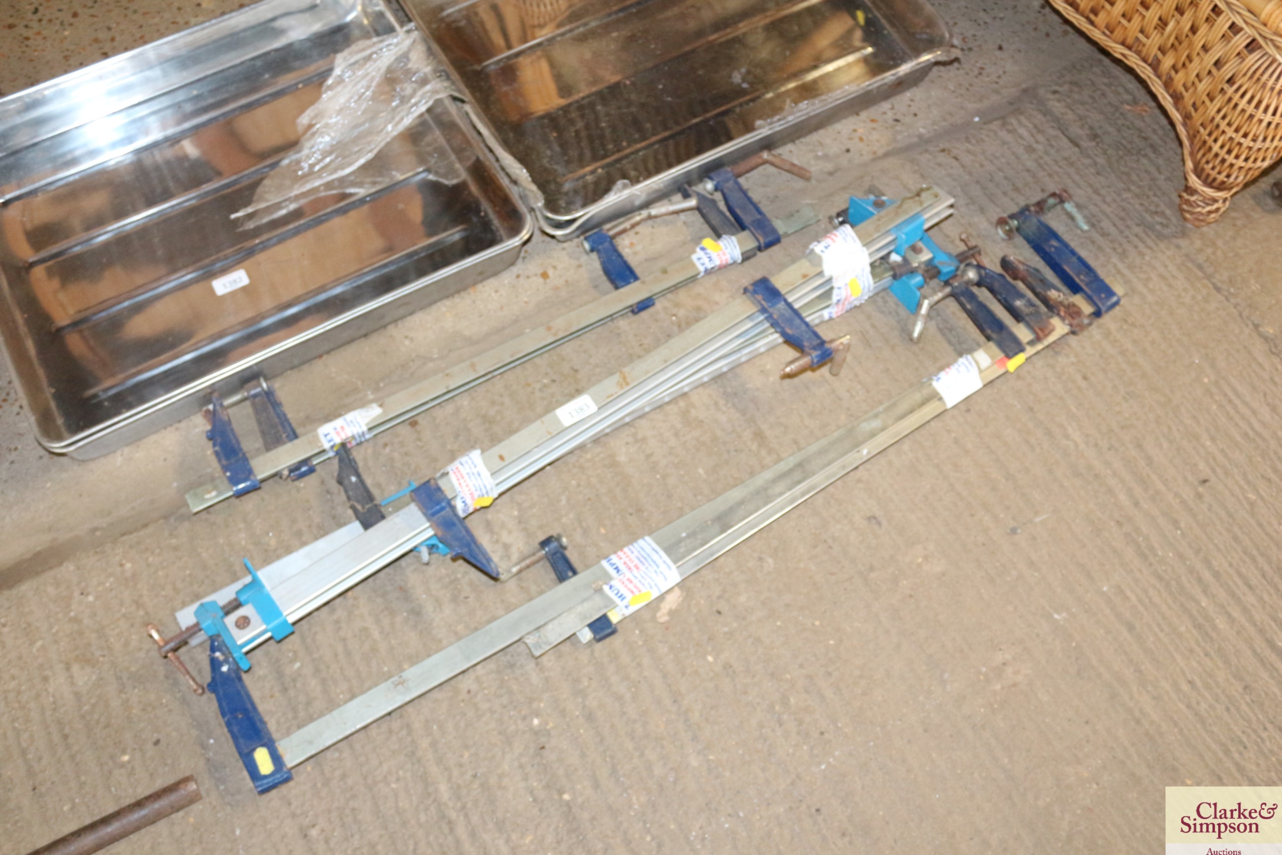 A quantity of modern sash clamps