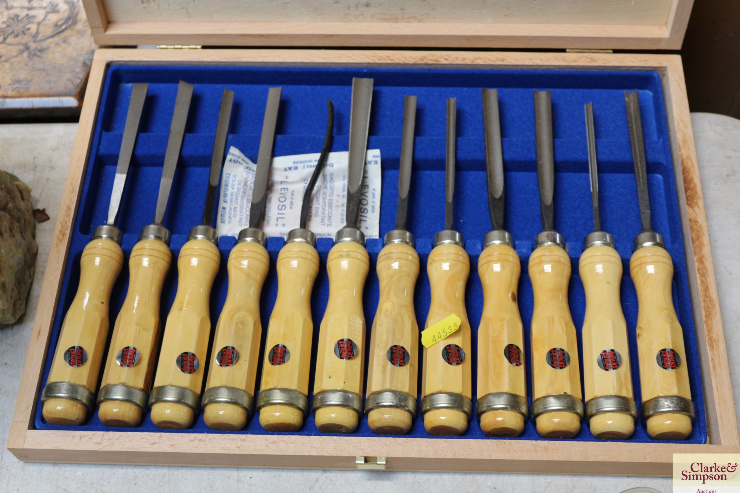 A Freud Italian chisel set in fitted case - Bild 2 aus 2