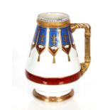 A large Pugin style jug, with stylised decoration and gilt handle, dated 1872, 29cm