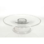 A good quality glass jelly stand, having circular dish top, 39.5cm dia. x 12cm high