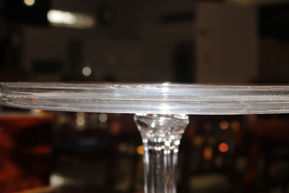 A good quality antique glass jelly stand, having circular dish top, raised on a fluted column on - Image 5 of 7