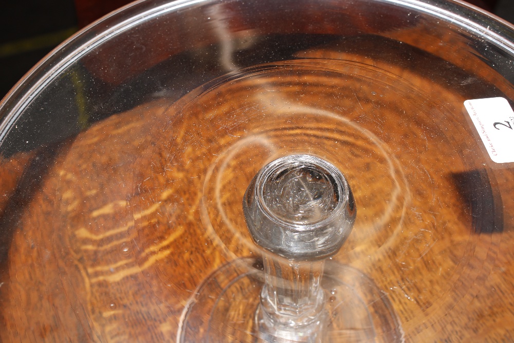 A good quality antique glass jelly stand, having circular dish top, raised on a fluted column on - Image 3 of 7