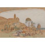 Vera Waddington 1876-1954, Italian coastal scenes signed watercolours, 24cm x 37cm