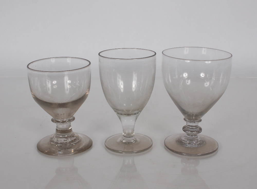 Three Victorian glass rummers