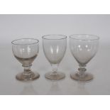 Three Victorian glass rummers