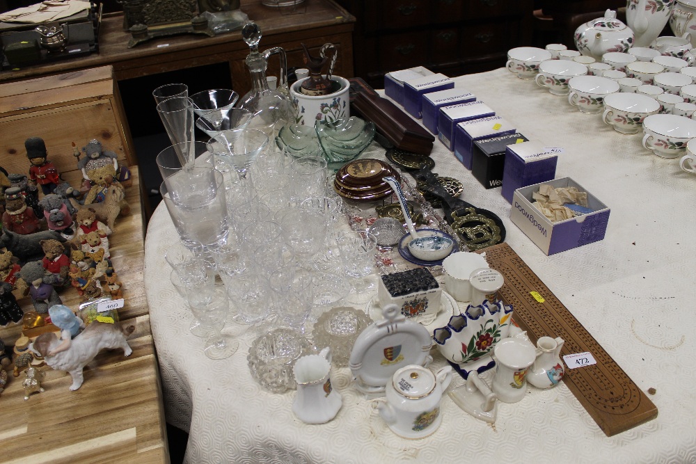A collection of various china and glass to include