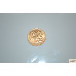 A 1912 gold half sovereign