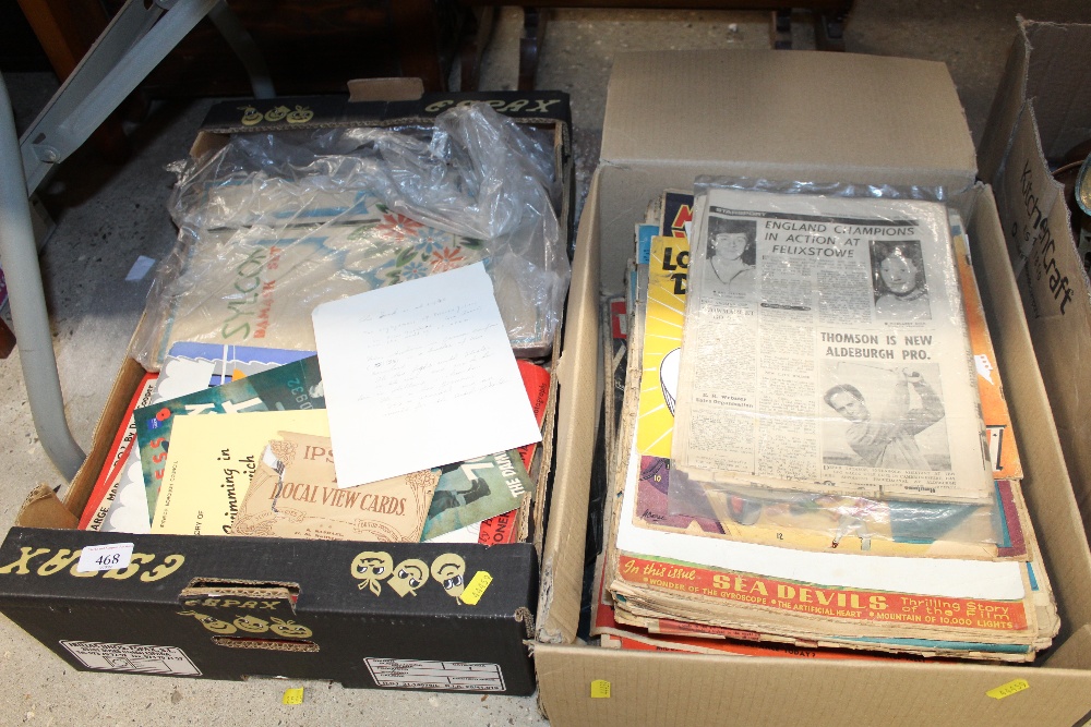 Two boxes of miscellaneous ephemera to include Wor