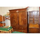 A 19th Century mahogany linen press