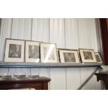 Five Hogarth prints and various others