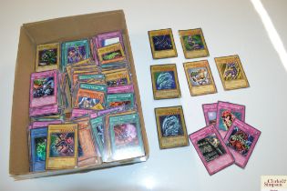 A collection of Yu-Gi-Oh trading cards