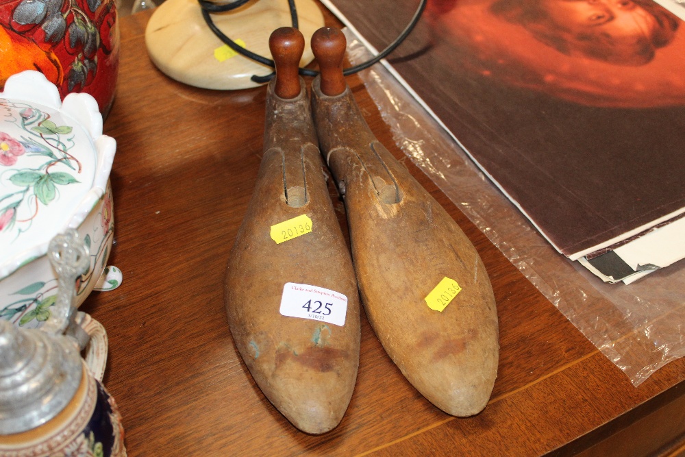 A pair of wooden shoe trees