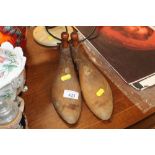 A pair of wooden shoe trees