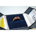 A Victorian 18ct gold ruby and diamond gypsy ring,
