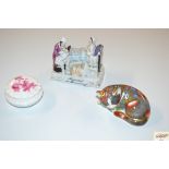 A Royal Crown Derby kitten ornament; a Faring; and